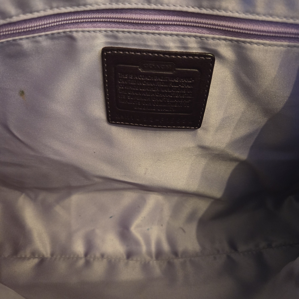 Y2K vintage Coach Signature Frame Carryall. Kisslock. Deep Plum. - Picture 8 of 14